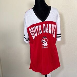 University of South Dakota Coyote (USD) Red and White T-Shirt